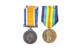 WWI British War medal and Victory Medal. Both marked 279580 SPR E WILLIAMS RE, both on ribbons.