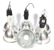 Six Thorlux industrial ceiling lights. Integral H.P.F. ballast unit, 240v, 50HZ, P.8963 & P6085.