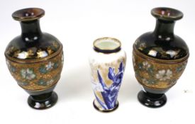 Three 20th century Royal Doulton vases.