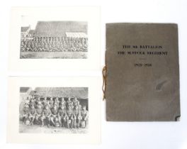 Book - 8th Battalion the Suffolk Regiment 1915-1918. With photos of military groups.