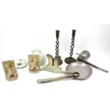 An assortment of metalware and china. Including a Shelley jelly mould, etc. Max.