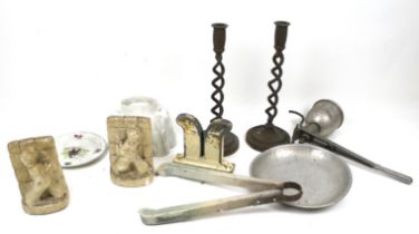 An assortment of metalware and china. Including a Shelley jelly mould, etc. Max.