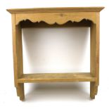 A small pine shelf. With shaped edges, H49cm x W47.