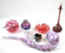 An assortment of vintage glass collectables.