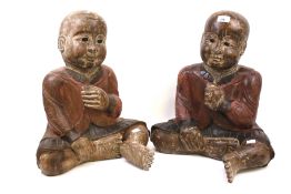 Two contemporary Chinese carved figures.
