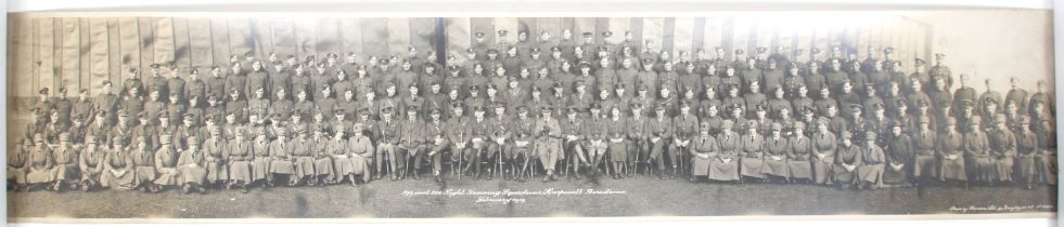 A photograph of the 199 and 200 Night Training Squadrons. Harpswell Aerodrome, February 1919.