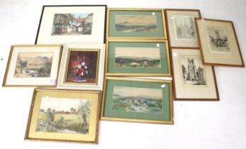 A large assortment of 19th century and later pictures.