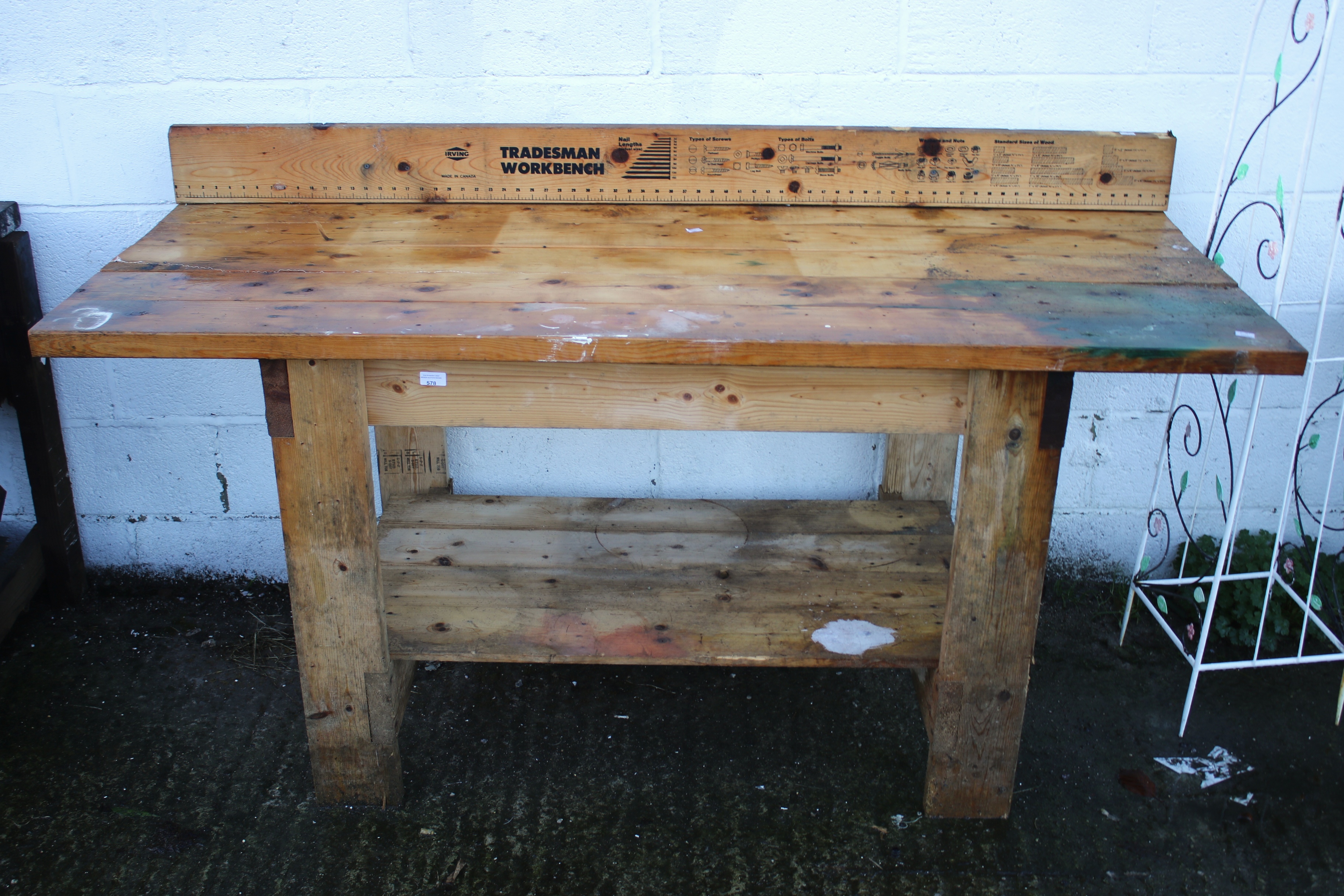 A Irving tradesman pine work bench.