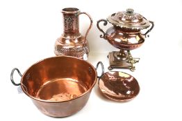 Four items of vintage copper.