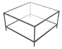 A large modern coffee table.