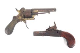 Two antique pistols.