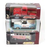 A collection of three boxed 'Road Signature' diecast cars.