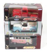 A collection of three boxed 'Road Signature' diecast cars.