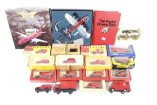 A collection of assorted die cast Post Office vehicles.