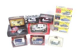 A collection of diecast cars. Including Burago, Corgi and Lledo etc, qty 12.