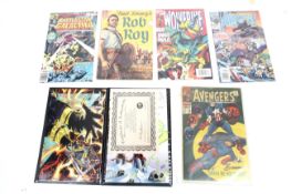 A mixed collection of Marvel comic books. Including Battlestar Galactica no.