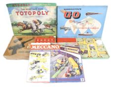 A collection of vintage board games. Including Cleudo, Totopoly etc plus Meccano, all boxed.