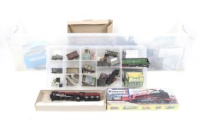 A OO Gauge model railway collection. Comprising a mixed lot of buildings and track accessories etc.