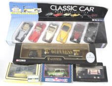 A mixed collection of diecast cars. Noting Corgi adnd others, qty 10, boxed.