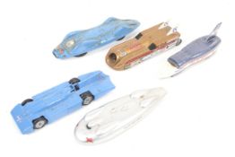 A collection of five land speed record holding diecast cars.
