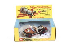 A Corgi Chitty Chitty Bang Bang car. No. 266, in original box though missing plastic.
