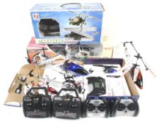 A collection of remote controlled helicoptors. Including Full 3D Flight, two boxed.