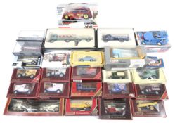 A quantity of diecast cars, vans and lorries including a Corgi Bedford O Series Pantechnicon.