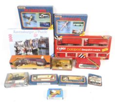 A collection of diecast vehicles.