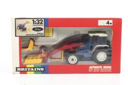 A Britains 1:32 scale Ford 5610 tractor with front loader set.