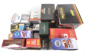 A large quantity of model car card boxes including examples by Corgi.