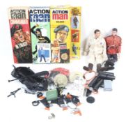 A collection of Action Man figures and accessories.