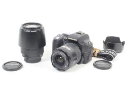 An Olympus E-500 Digital SLR camera outfit. With two lenses; an Olympus 14-45mm f3.5-5.