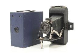 Two vintage 620 film cameras. To include a Kodak Kodon No.0 folding camera with a 100mm f6.