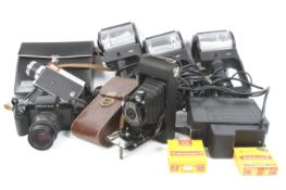 An assortment of photographicand cine equipment.