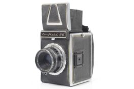 A Corfield 66 6x6 medium format SLR camera. Serial No. AA008 15. With a Corfield 95mm f3.