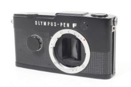An Olympus PEN FT 35mm half frame SLR camera body. Black, Serial No. 342084.