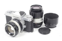 A Nikon Nikkormat FT-N 35mm SLR camera. Chrome, Serial No. FT 4138880. With a Nikon 50mm f1.