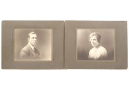 Two early 20th century studio portraits of John and Charlotte Butler.