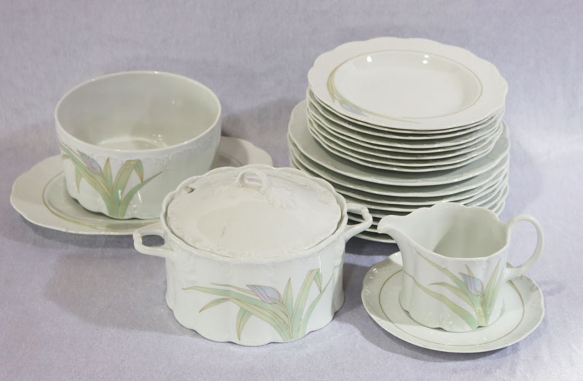 Rosenthal Speise-Serviceteile, Dekor Monbijou, 8 Speiseteller, 8 Suppenteller, Fleischplatte,