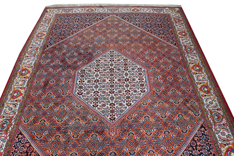 Teppich, Bidjar, rot/blau/beige, leichte Gebrauchsspuren, 296 cm x 196 cm