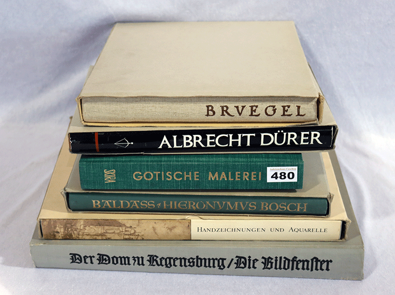 Bücher-Konvolut: Der Dom zu Regensburg-Die Bildfenster, Gotische Malerei, Albrecht Dürer, Brvegel,