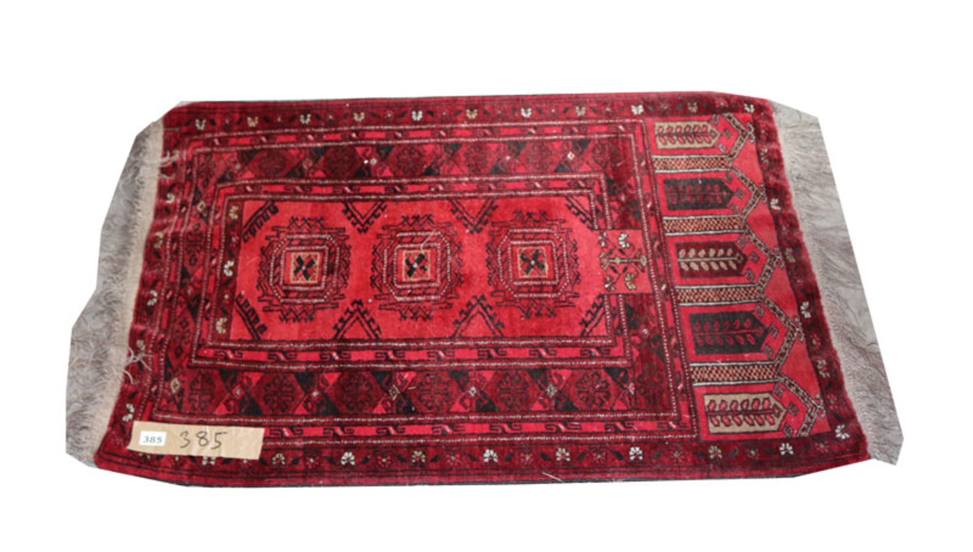 Brücke, Turkmene, rot/schwarz, Gebrauchsspuren, beschädigt, 127 cm x 78 cm