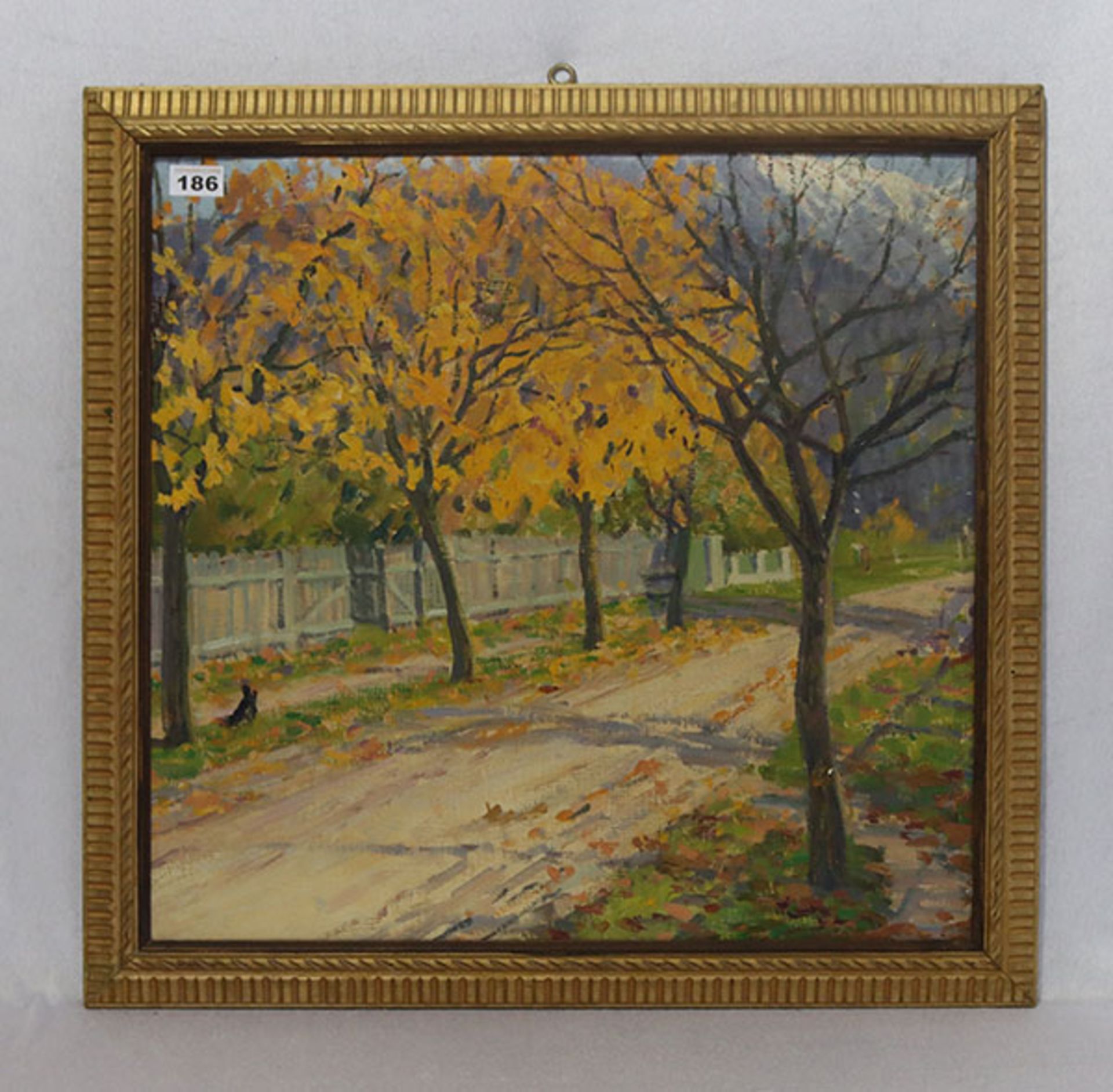 Gemälde ÖL/LW 'Herbstlandschaft', gerahmt, incl. Rahmen 67 cm x 66 cm