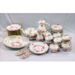 Meissen Kaffee-Service, Dekor Indisch Purpur mit Goldpunkten und Goldrand, Kaffeekanne,