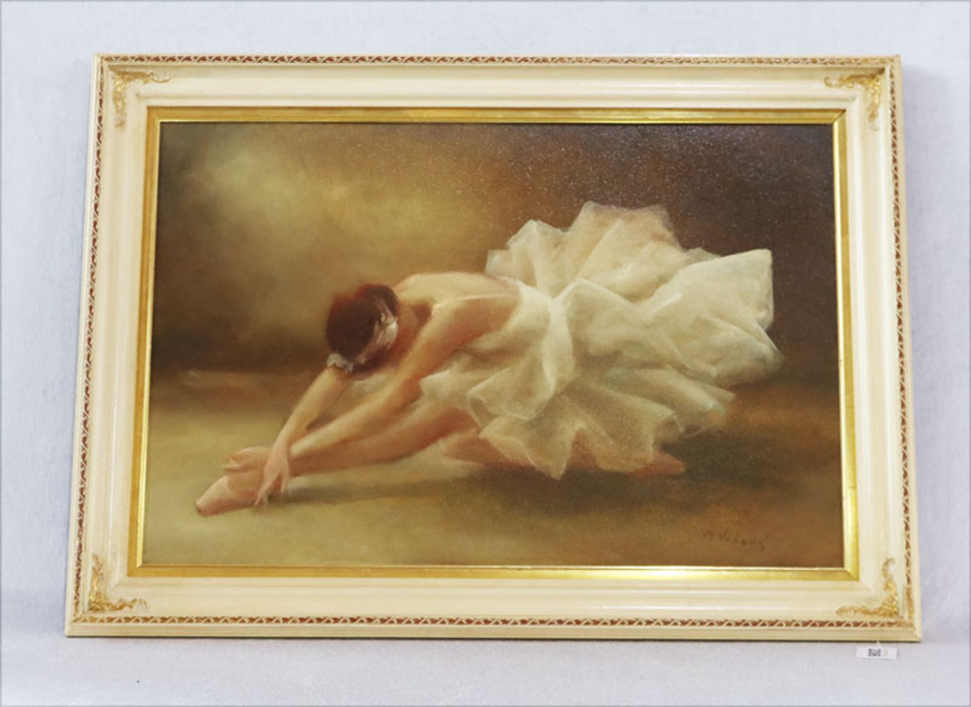 Gemälde ÖL/Hartfaser 'Ballerina', signiert M. Vrboba, Marie Miloslava Vrbova-Stefkova, * 1909