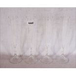 9 Sektflöten mit graviertem Dekor, H 28 cm, Collection Lambert, Gebrauchsspuren