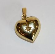 8 k Gelbgold Herz-Anhänger, 1,8 gr., L 2,5 cm