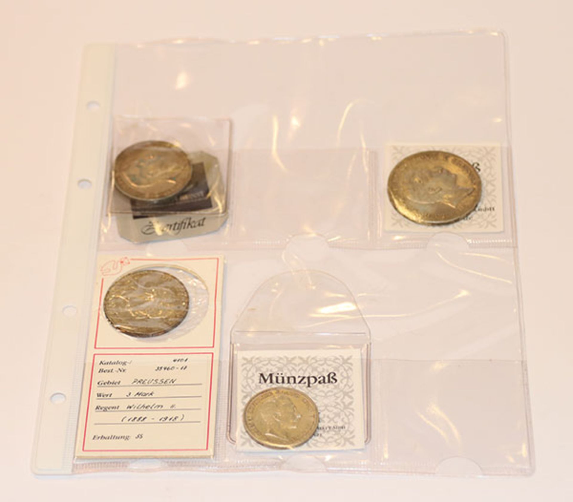 Münzalbum 'Die Münzen des Königreiches Preußen', mit 7 Münzen