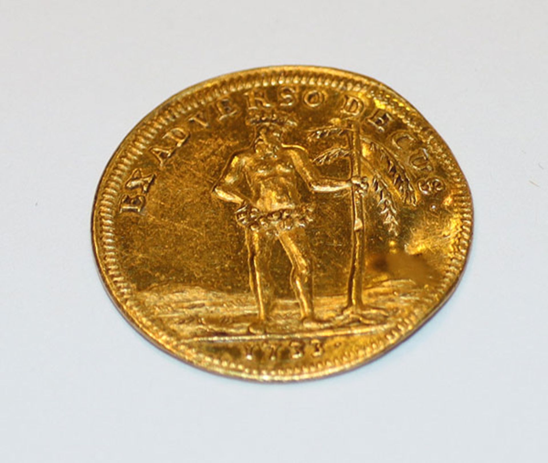 Golddukat Braunschweig-Wolfenbüttel, Ludwig Rudolf 1733, gebogen/beschädigt