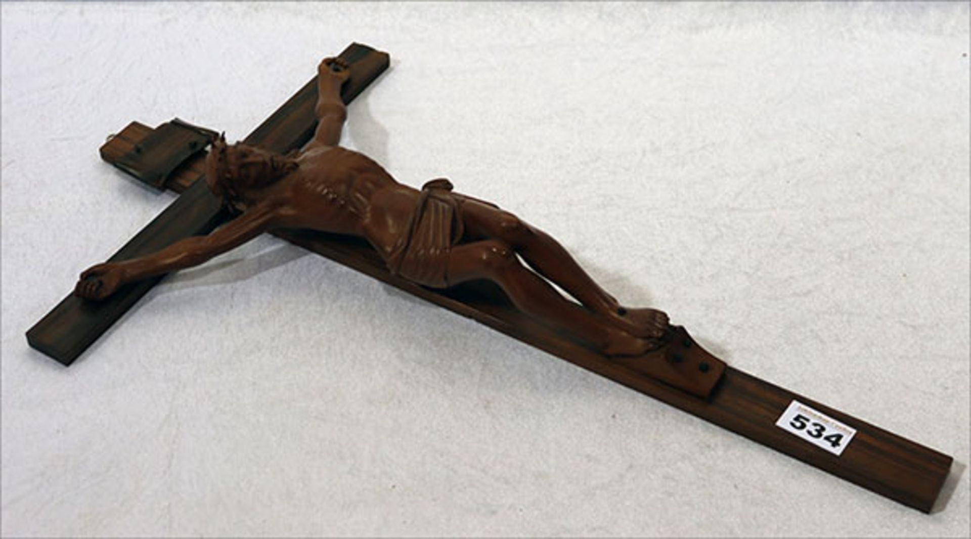 Holzkreuz mit Korpus Christi, gebeizt, 57 cm, B 34 cm